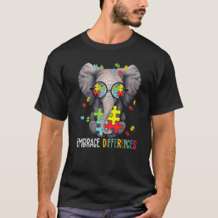 Ebrace Differenzen Elephant Funny Autism Awarenes T-Shirt