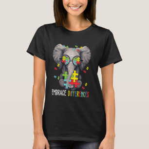 Ebrace Differenzen Elephant Funny Autism Awarenes T-Shirt