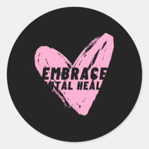 Ebrace Mental Health Pink Heftaufkleber Runder Aufkleber