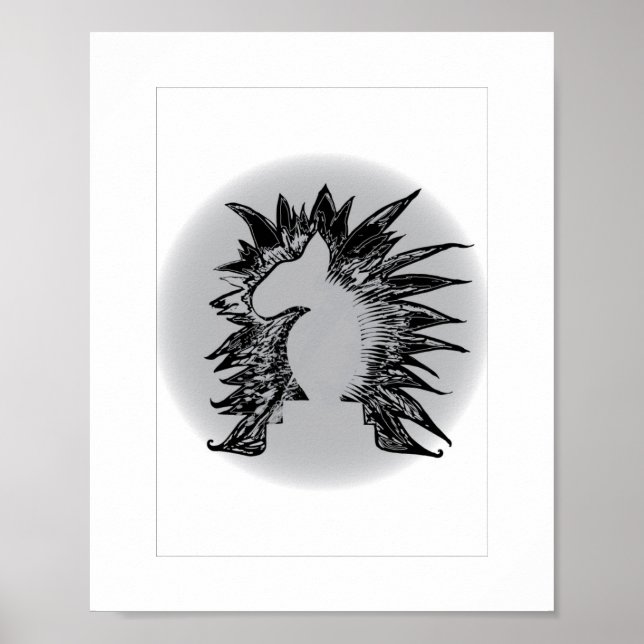 EBT SchachRitter Moderne Kunstdarstellung Poster (Vorne)