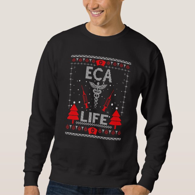 Eca Life Ugly Christmas Sweaters Matching Group Xm Sweatshirt (Vorderseite)