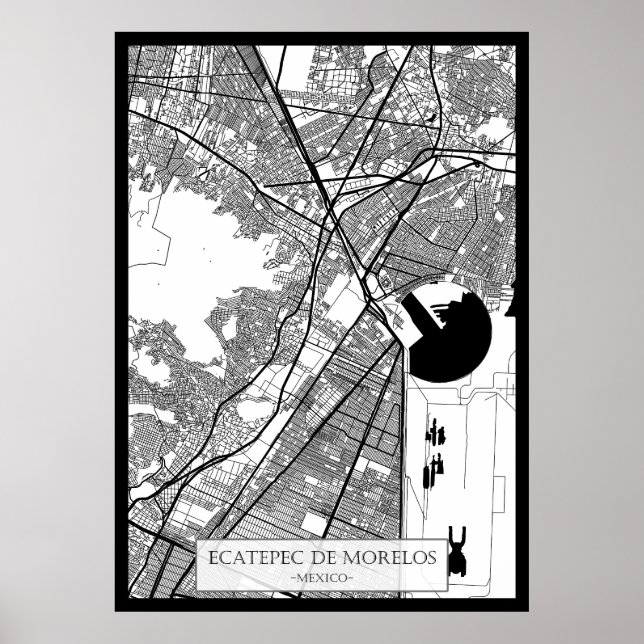 Ecatepec de Morelos Mexico City Karte Poster (Vorne)