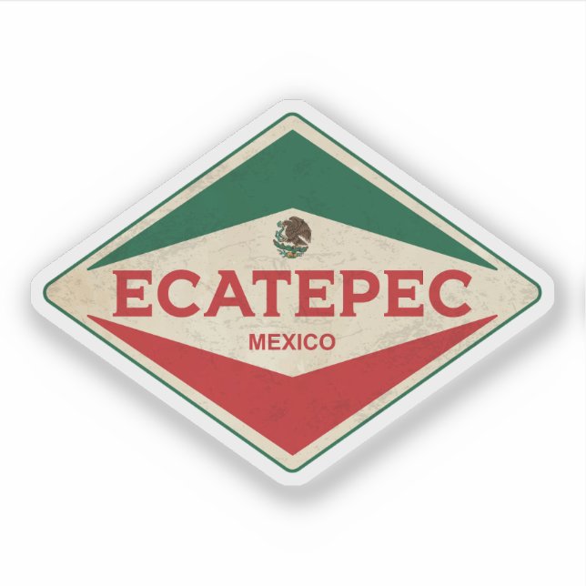 Ecatepec Mexico Vintag Aufkleber (Vorderseite)