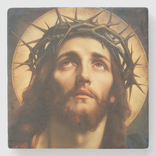 Ecce Homo Jesus Christus mit Dornenkrone Steinuntersetzer