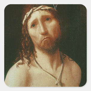 Ecce Homo (Öl auf Platte) Quadratischer Aufkleber
