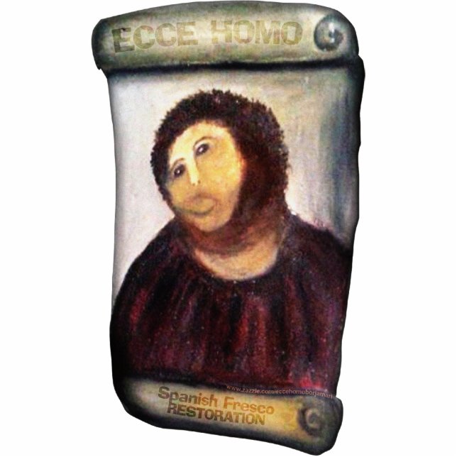 ECCE HOMO Spanish Painting Restoration Freistehende Fotoskulptur (Vorne)