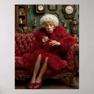 Eccentric Elegance - Crimson Poster