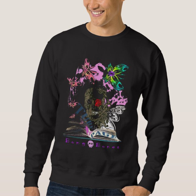 Eccentric Kooky Bong Bones Script Illustration Des Sweatshirt (Vorderseite)