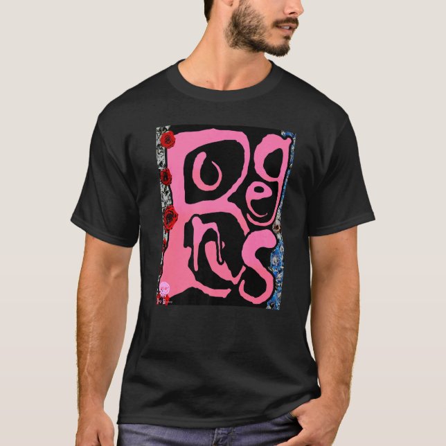 Eccentric Kooky Bong Bones Script Illustration T-Shirt (Vorderseite)