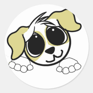 Ecchi roan peeking Cartoon Runder Aufkleber