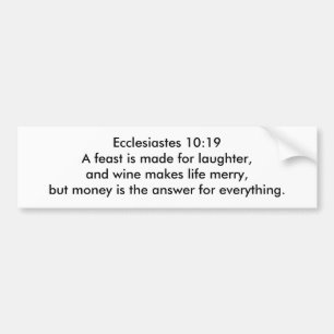 Ecclesiastes 10:19 AUTOAUFKLEBER