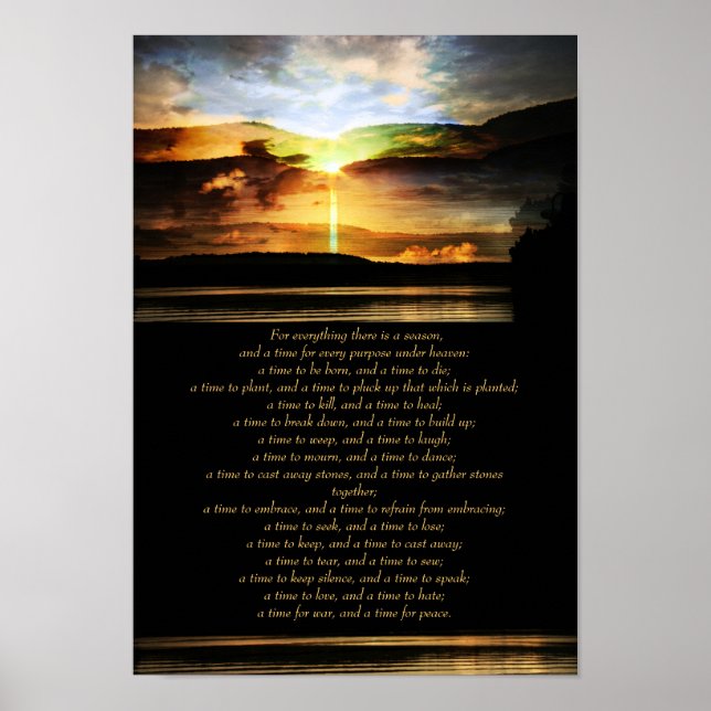 Ecclesiastes 3, 1-8 - Sonnenaufgang inspirierendes Poster (Vorne)