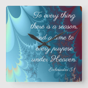 Ecclesiastes 3:1 quadratische wanduhr