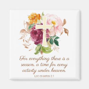 Ecclesiastes 3:1 Rosa Blütenkreuzblume Magnet