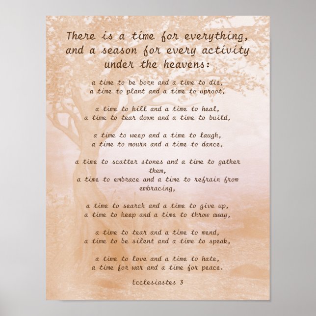 Ecclesiastes 3 Bibelverse Poster (Vorne)