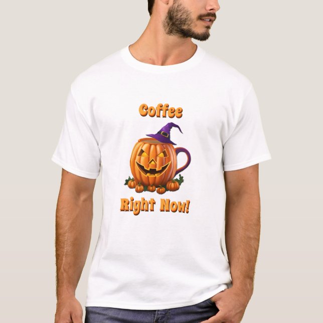 Eced Coffee Halloween Coffein Pumpkin Latte T-Shirt (Vorderseite)