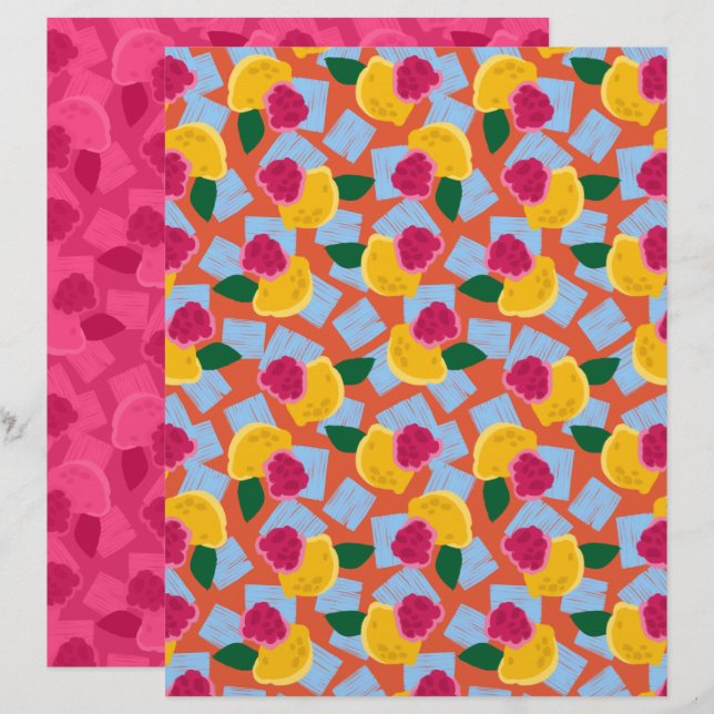 Eced Raspberry Lemonade Scrapbook Paper (Vorne/Hinten)