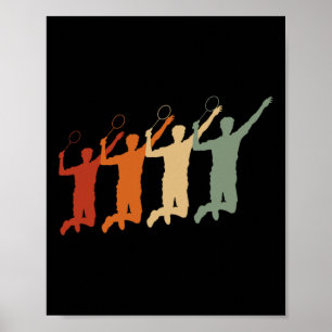 Ecg Heartbeat Badminton Player Shuttle Sports Smas Poster