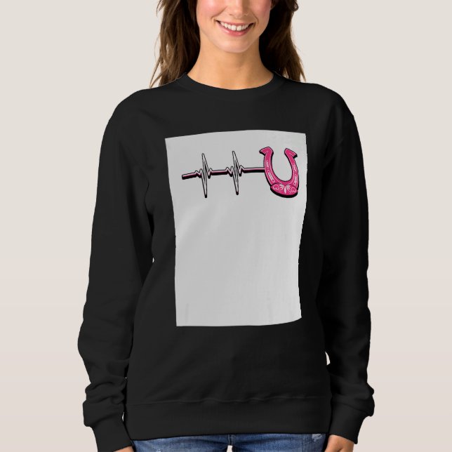 Ecg Heartbeat Graphic Horse Lover Equestrian Rider Sweatshirt (Vorderseite)