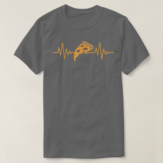 Ecg Heartbeat Pizza Lover Eating Italian Food Pizz T-Shirt (Design vorne)