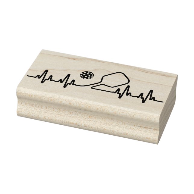 Ecg Pickleball Heartbeat Gummistempel (Stempel)