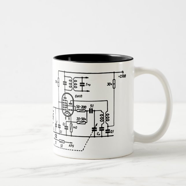 ECH81 Frequency Converter-Tasse Zweifarbige Tasse (Rechts)