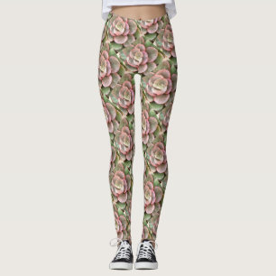 Echeveria Cactus sukkulent Acrylmalerei Leggings