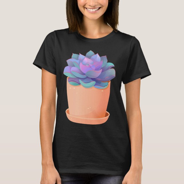Echeveria Perle von Nurnberg Succulent Plan Women T-Shirt (Vorderseite)