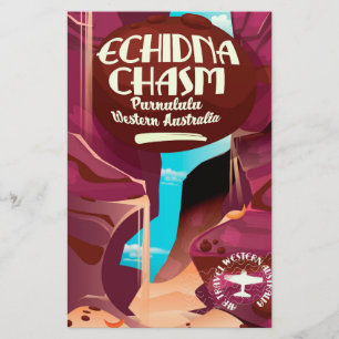 Echidna Chasm Cartoon Reiseplakat Briefpapier