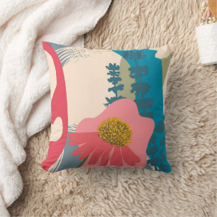 Echinacea Abstrakte Künstlerische Moderne Farbblöc Kissen