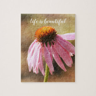 Echinacea-Blume Inspiration Zitat Puzzle
