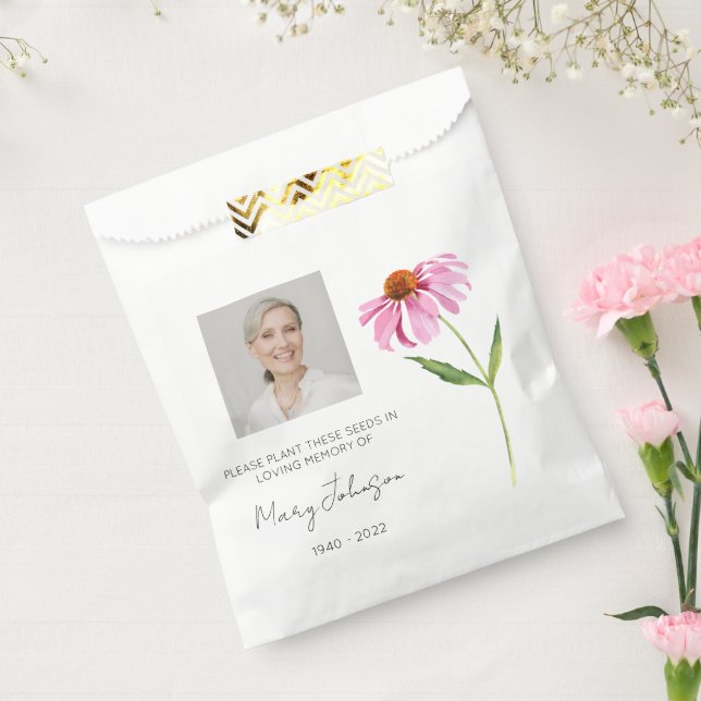 Echinacea | Einfaches Foto-Trauer-Samenbild Geschenktütchen (Versiegelt)
