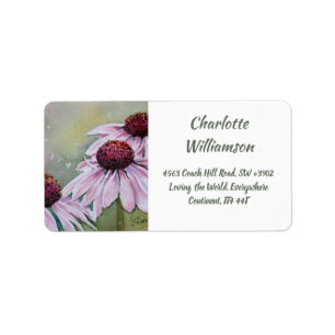 Echinacea-Gänseblümchen-Blumen in der Adressaufkleber