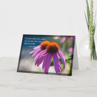 Echinacea Nature Quote Blank Card Karte