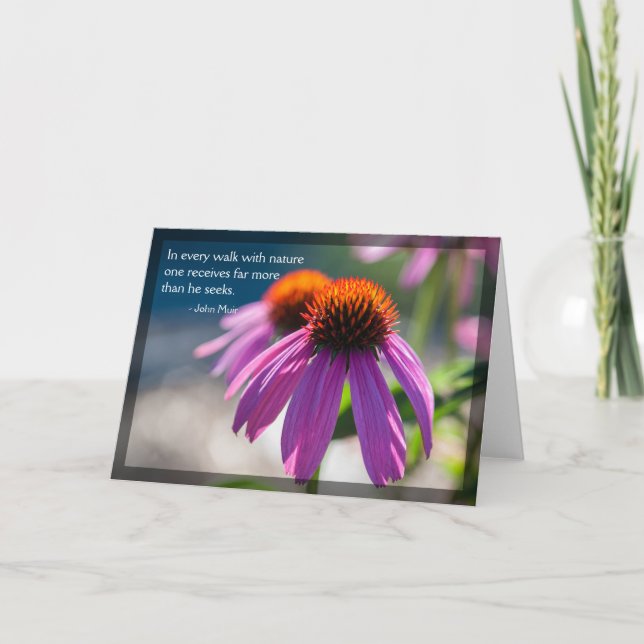 Echinacea Nature Quote Blank Card Karte (Vorderseite)