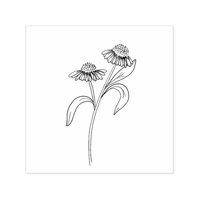 Echinacea Rubber Stamp Permastempel (Design)