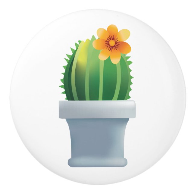 Echinocactus blutend keramikknauf (Vorderseite)