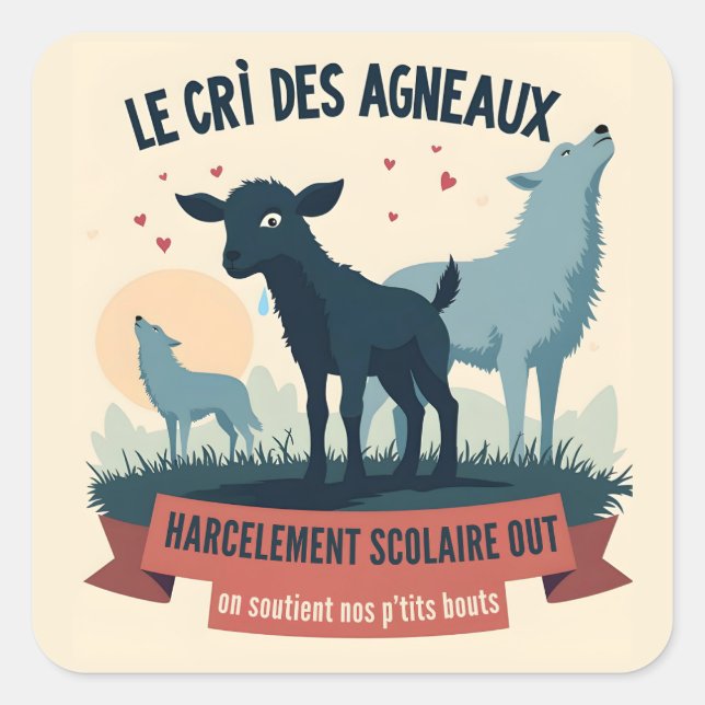 Écho Contre l’Oppression - Abzeichen #BalanceTonTy Quadratischer Aufkleber (Vorderseite)