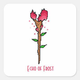 Echo des Frost-Zauberstabs Fantasy Quadratischer Aufkleber