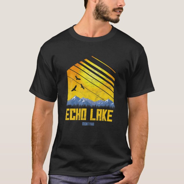 Echo Lake Montana Camping Vintag T-Shirt (Vorderseite)