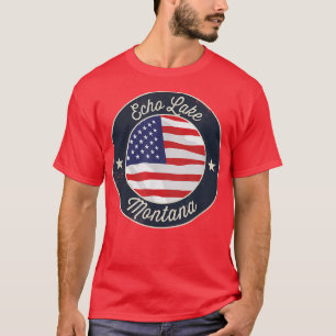 Echo Lake - Patriotic Montana Souvenir T - Shirt P