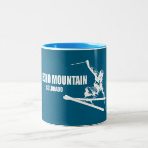 Echo Mountain Colorado Skier Zweifarbige Tasse