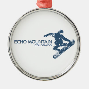 Echo Mountain Colorado Snowboarder Ornament Aus Metall