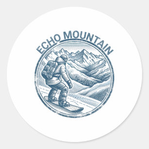 Echo Mountain Colorado Snowboarder Runder Aufkleber