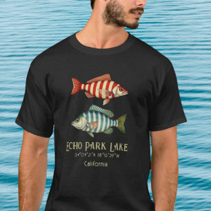 Echo Park Lake California nautische Fischbekleidun T-Shirt