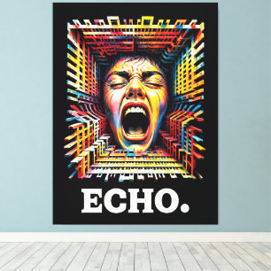 Echo-Schrei Geometrischer Tunnel Dramatische Pop-A Leinwanddruck