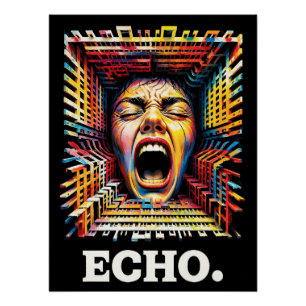 Echo-Schrei Geometrischer Tunnel Dramatische Pop-A Poster