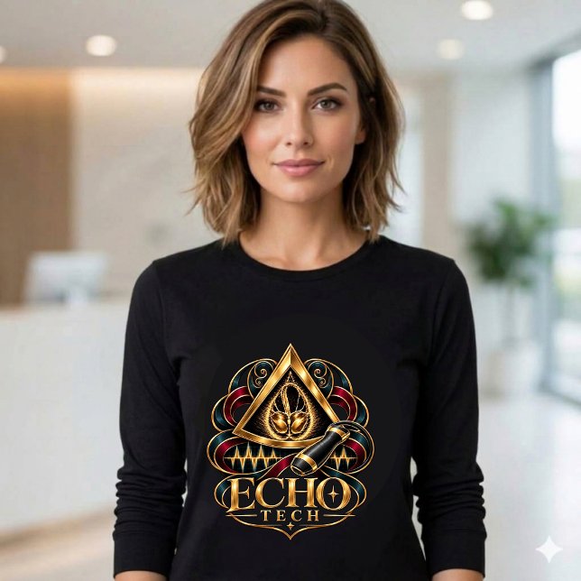 Echo Tech - Echokardiograph - Sonograph T-Shirt (Echo Tech Cardiac Sonographer Echocardiographer T Shirt long sleeve Gold heart)