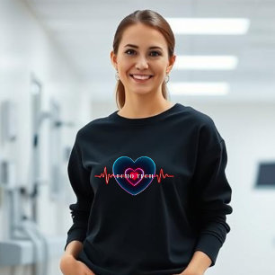 Echo Tech Herzschlag Herz mit EKG Sweatshirt