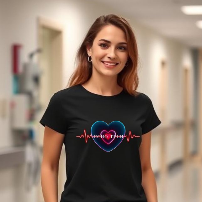Echo Tech | Herzschlag | Herz mit EKG T-Shirt (Echo Tech | Heartbeat | Heart with EKG T-Shirt)